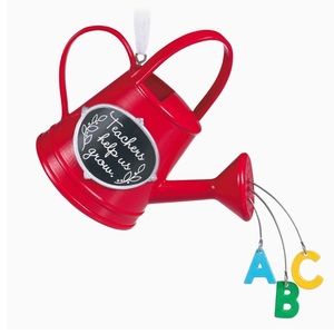 🎄 COPY - NWT HALLMARK KEEPSAKE ORNAMENT: “THANKS TEACHER” WATERING CAN